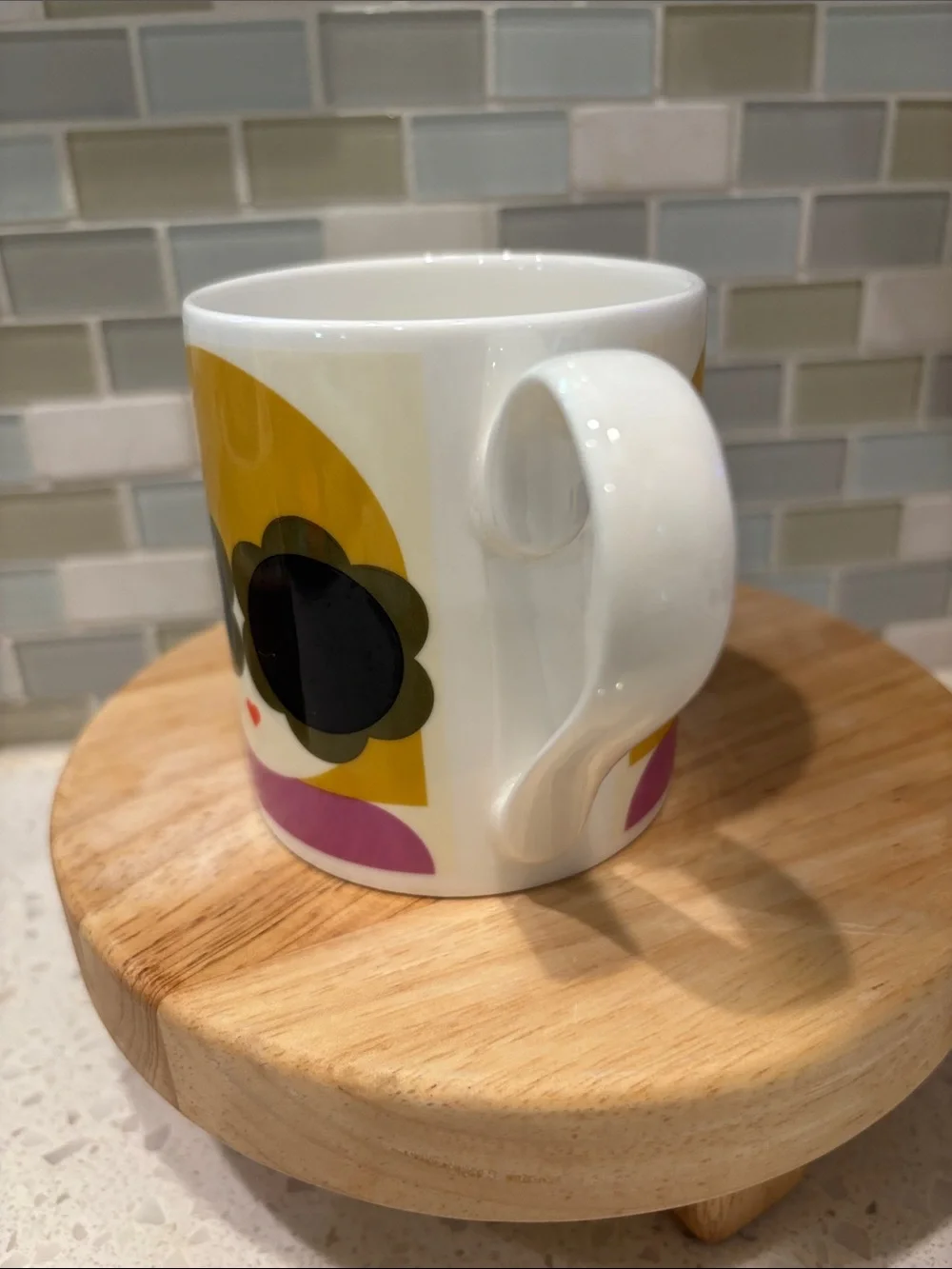 Orla Kiely Lola Yellow & Purple Bone China Mug 300ml NWOT